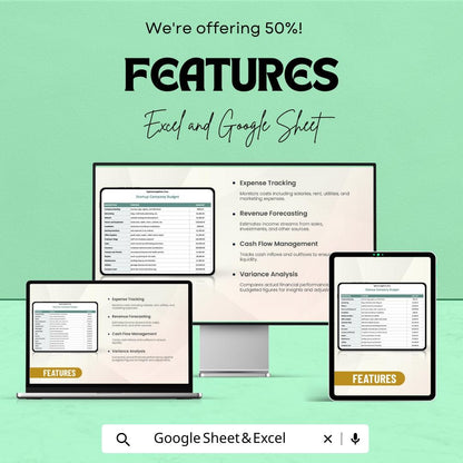 Startup Company Budget Template | Google Sheets & Excel Spreadsheet for Financial Planning | Business Budgeting Tool