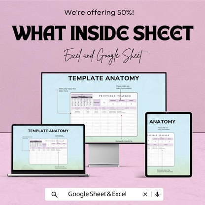 Printable Tracker Sheet - Task and Goal Tracker Template, Excel & Google Sheets, Printable Planner for Organizing Tasks and Deadlines