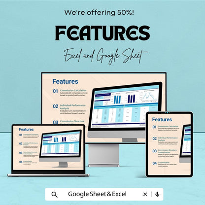 Sales Quarterly Commission Review Sheet Template | Commission Tracker Google Sheets | Sales Performance Dashboard | Incentive Calculator |