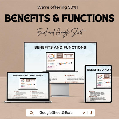 Professional Sales & Performance Chart Sheet | Customizable Pie and Data Visualization Template | Monthly and Yearly Data Tracking