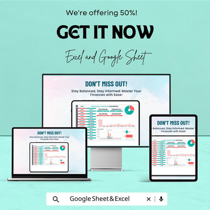 Ledger Balance Monitoring Dashboard Template | Financial Tracking Excel & Google Sheets | Manage Debts, Credits, and Balances |