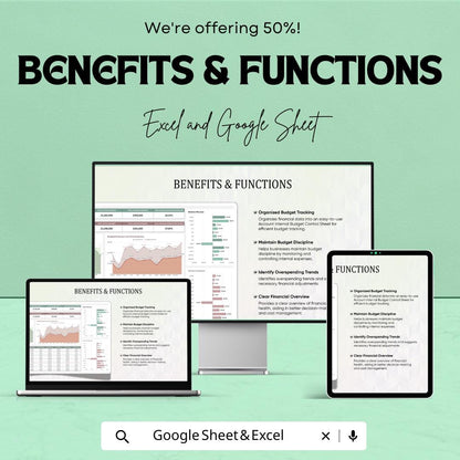 Account Internal Budget Control Sheet Template | Business Finance Tracker | Budget Planner | Expense & Revenue Dashboard
