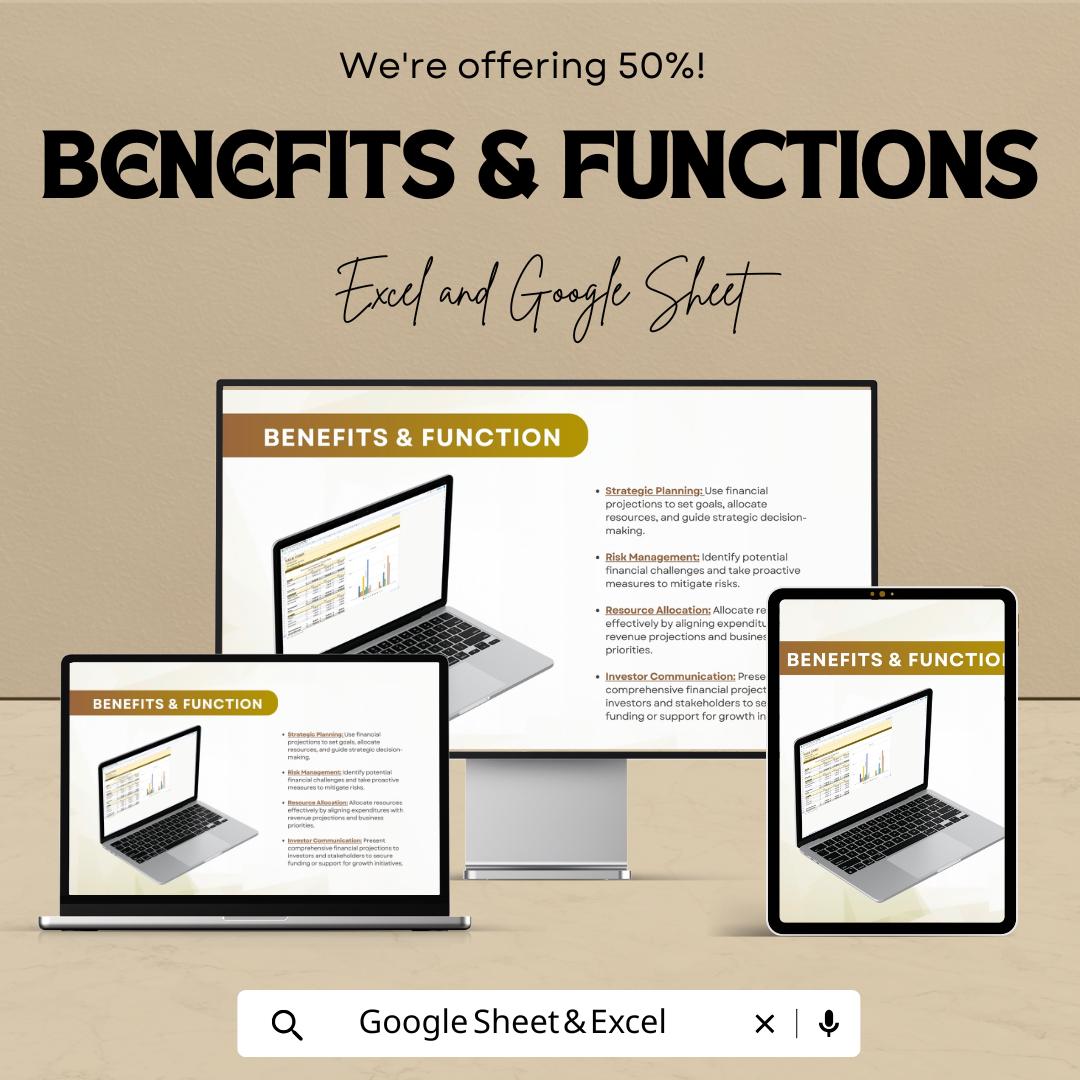 3 Years Financial Projections Template | Income Statement, Cash Flow & Balance Sheet Forecast |Business Financial Planner