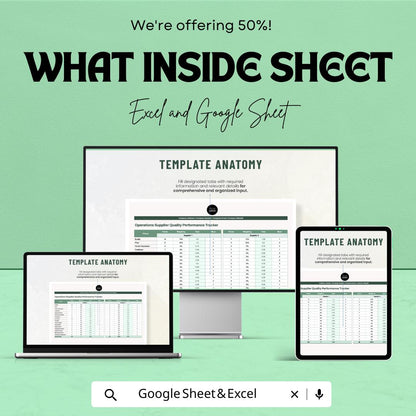 Supplier Quality Performance Tracker | Operations Supplier Evaluation Template | Vendor Quality Scorecard | Excel & Google Sheets