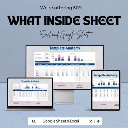Advertising Media Mix Modeling Worksheet Template | Excel & Google Sheets | Marketing Mix Analysis Spreadsheet | ROI Modeling Tool |