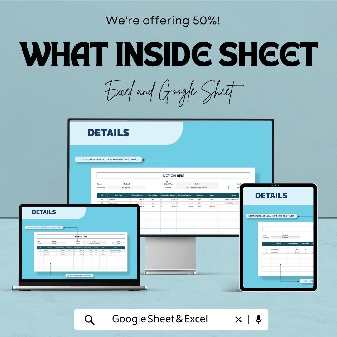 Notion Debt Template | Debt Tracker Dashboard | Personal Finance Debt Planner | Notion Finance Organizer | Debt Payoff Tracker