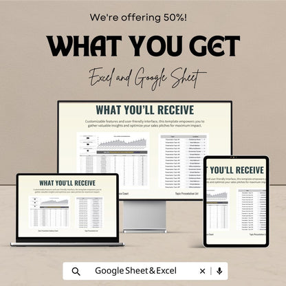 Sales Presentation Audience Count Template | Audience Tracking Spreadsheet | Sales Analytics Dashboard | Excel & Google Sheets