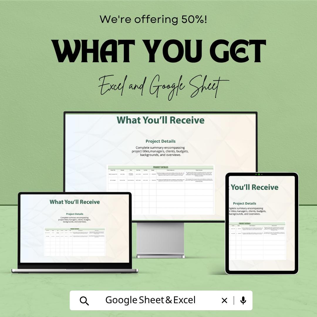 Statement of Work Template | SOW Template Spreadsheet | Project Scope Template | Project Planning Sheet