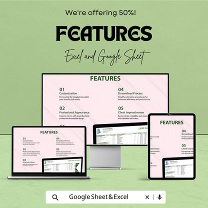 Lawn Care Estimate Template | Landscaping Estimate Template | Lawn Service Quote Template | Landscaping Pricing Sheet
