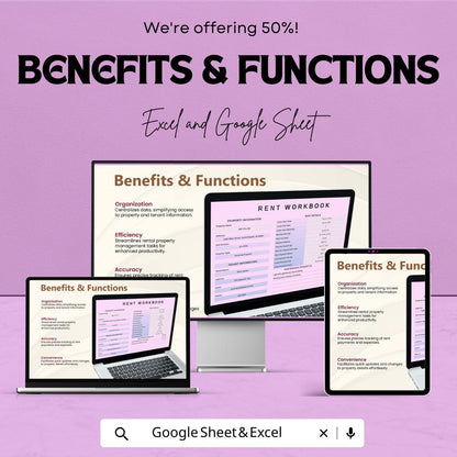 Rent Workbook Template | Excel and Google Sheets | Rental Property Tracker | Tenant Management Sheet | Lease Tracker | Editable Rent Log