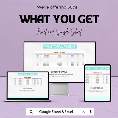 Emergency Response Budget Tracker Sheet | Excel & Google Sheet | Budget Management Tool for Emergencies | Expense Tracking |