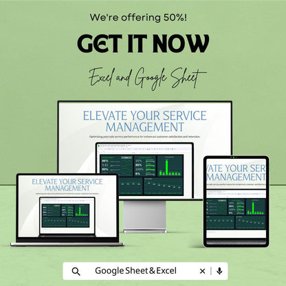 Post-Sale Service Performance Dashboard Template | Customer Service KPI Tracker | CSAT and Nps Dashboard | KPI Reporting Spreadsheet