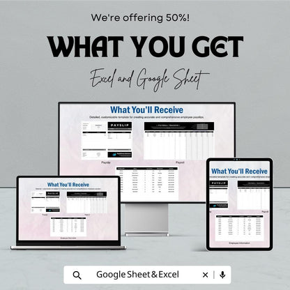 Payslip Payroll Sheet Template – Customizable Excel & Google Sheets for Employee Payslips