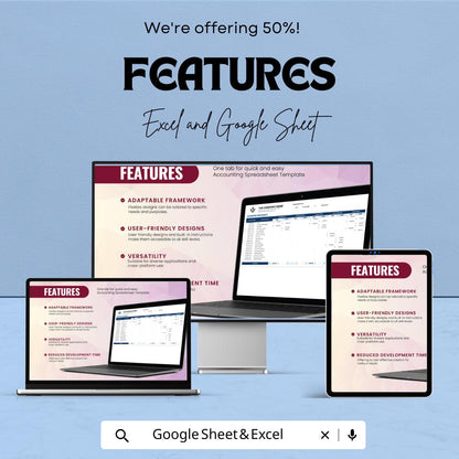 Accounting Spreadsheet Template | Small Business Bookkeeping | Income and Expense Tracker | Financial Finance Sheet