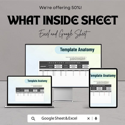 Inventory Accounting Template | Stock Tracking Spreadsheet | Inventory Management Register | Cost & Stock Control Template