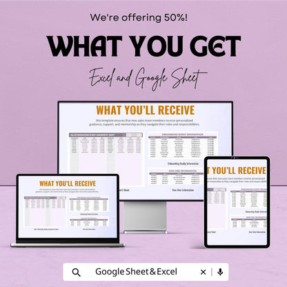 Sales Onboarding Buddy Assignment Sheet Template | New Hire Mentor Tracker | Excel & Google Sheets HR Tool
