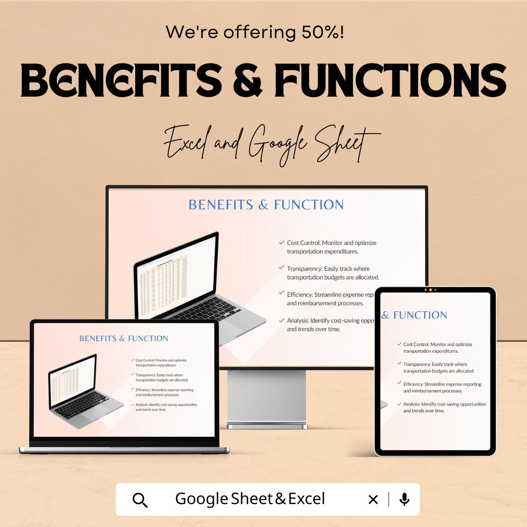 Transport and Logistics Expense Tracker Sheet | Excel & Google Sheets for Managing Transportation Costs