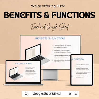 Transport and Logistics Expense Tracker Sheet | Excel & Google Sheets for Managing Transportation Costs