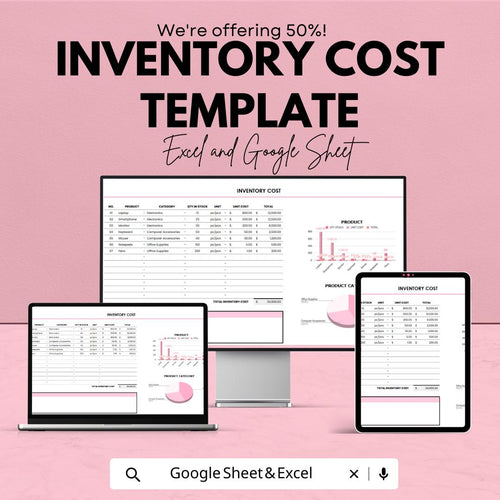 Inventory Cost Template | Inventory Tracking Spreadsheet | Stock Cost Calculator | Excel & Google Sheets