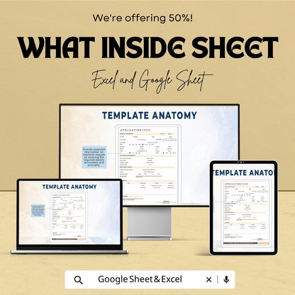Application Form Template | Job Application Spreadsheet | Employee Recruitment Form | Excel & Google Sheets Application Tracker |