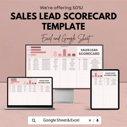 Sales Lead Scorecard Template | Lead Tracking Spreadsheet | Sales Pipeline Tracker | Excel & Google Sheets | Lead Management Sheet