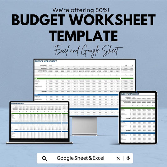 Budget Spreadsheet Template | Monthly Budget Planner | Excel & Google Sheets Finance Tracker | Expense Tracker | Savings Planner |