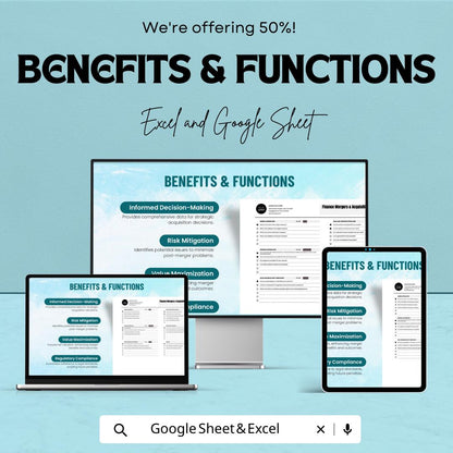 Finance Mergers & Acquisitions Due Diligence Checklist | MandA Due Diligence Template | Excel and Google Sheets | Business Acquisition Tool