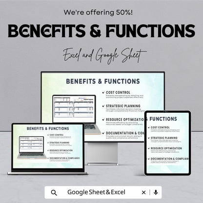 Sales Proposal Budgeting Sheet | Google Sheets & Excel | Expense Tracker | Revenue Forecast | Resource Allocation | Sales Budget Planner