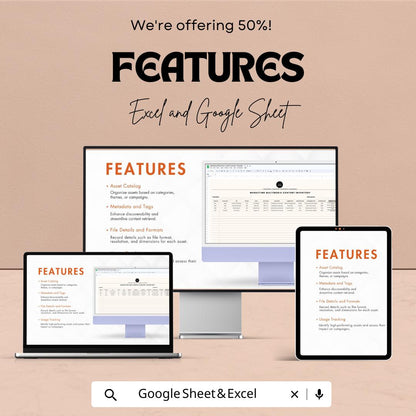 Marketing Multimedia Content Inventory Template | Content Asset Manager | Digital Asset Tracker | Marketing Content Organizer