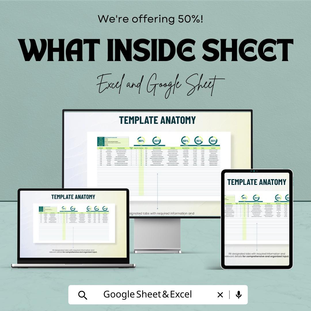 Financial Procedures Findings Template | Excel & Google Sheets Findings Report | Financial Review Summary Sheet | Audit Findings Tracker