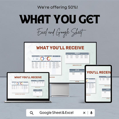 Business Task Tracker Sheet | Excel & Google Sheets Template | Task Management, Goal Setting, Employee Tracking | 50% Off