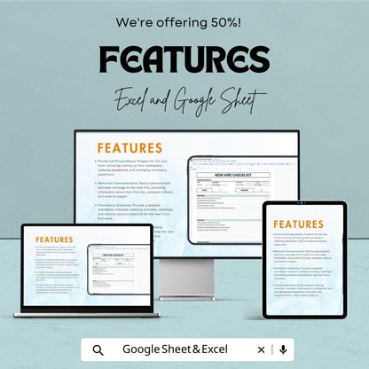 New Hire Checklist Sheet | Employee Onboarding Excel and Google Sheet Template | Task Management & Documentation
