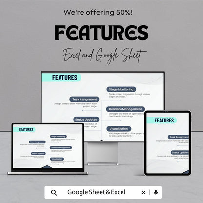 Project Pipeline Tracker Template | Project Management Spreadsheet | Task & Progress Tracker sheet | Project Status Dashboard