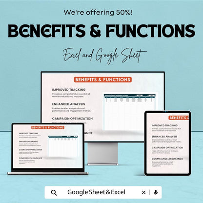 Administration Corporate Email Broadcast Log Template | Email Tracking Spreadsheet | Campaign Log | Business Communication