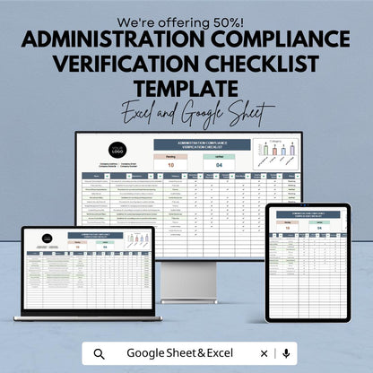 Administration Compliance Verification Checklist Template | Regulatory Compliance Tracker |  Audit Verification Tool