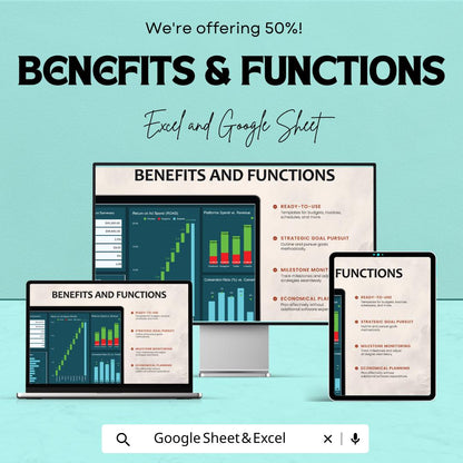 Startup Social Media Performance Dashboard Template | Social Media Analytics Spreadsheet | Marketing KPI Tracker | Excel and Google Sheets |