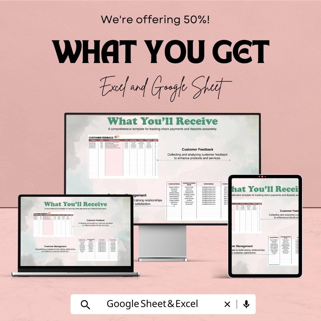 Customer Feedback Form Sheet | Excel & Google Sheet | Collect and.;lm  Analyze Feedback | 50% Off | Instant Download