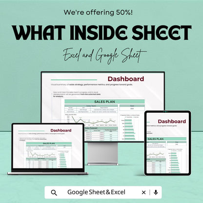 Sales Plan Template | Sales Forecast Dashboard | Sales Team Planning Template | Revenue Planning Spreadsheet