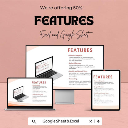 Departmental Budget Template | Excel and Google Sheets Expense Tracker | Business Budget Planner | Financial Management Spreadsheet |