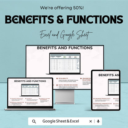 Sales CRM Template | Customer Relationship Manager | Sales Pipeline Tracker | Lead Management Spreadsheet | Excel & Google Sheets