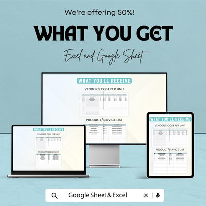 Operations Vendor Cost Comparison Template | Supplier Price Analysis Spreadsheet | Procurement Budget Tracker | Vendor Evaluation Sheet |