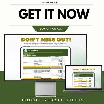 Budget Cash Flow Template, Cash Flow Spreadsheet, Business Cash Flow Planner, Google Sheets Excel