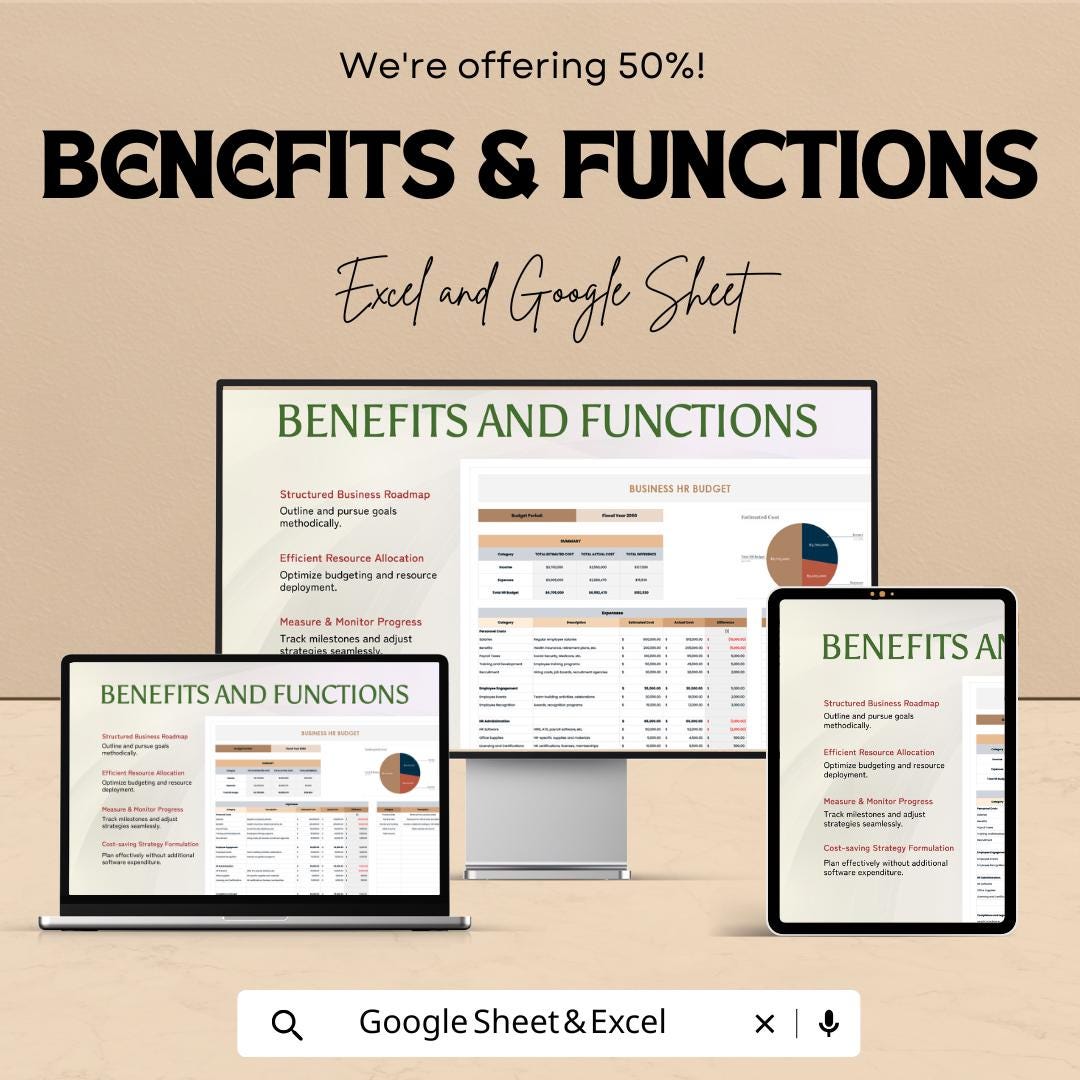Business HR Budget Template | HR Budget Spreadsheet | Hr Expense Tracker | Business Budget Planner | HR Financial Planning Sheet