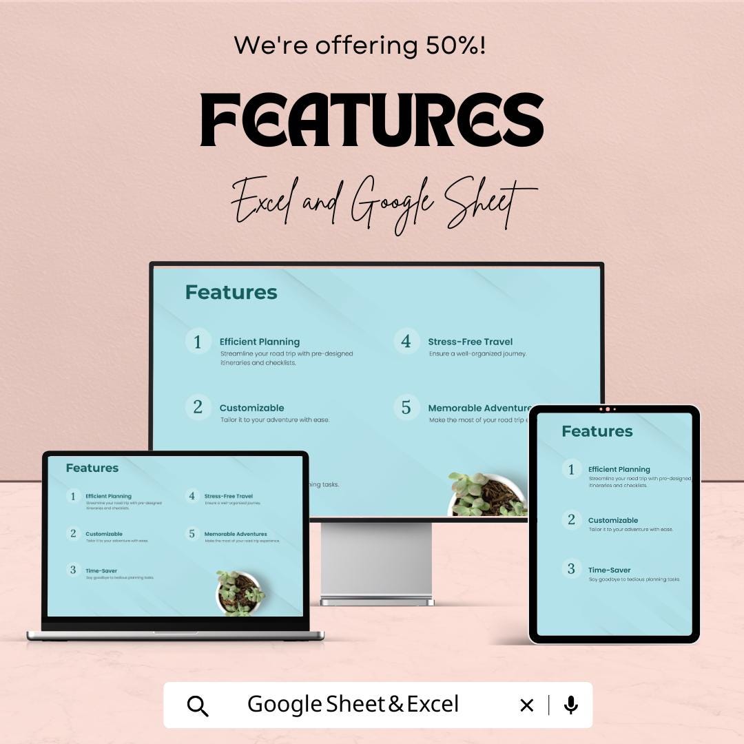 Road Trip Planner Sheet | Travel Itinerary Template | Google Sheet for Efficient Trip Planning | Customizable Travel Planning Template