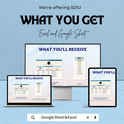 Marketing Product Launch Budget Spreadsheet Template | Business Budget Planner | Marketing Expense Tracker | Financial Planning Sheet