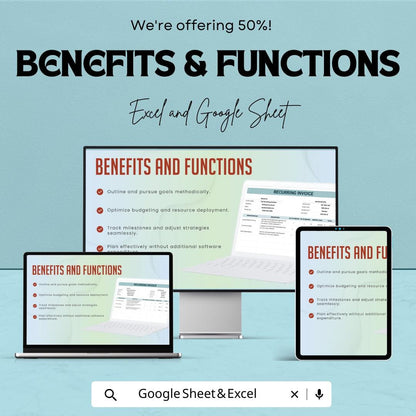 Recurring Invoice Template | Subscription Billing Template | Automated Invoice Sheet | Editable Business Billing | Printable Payment Tracker