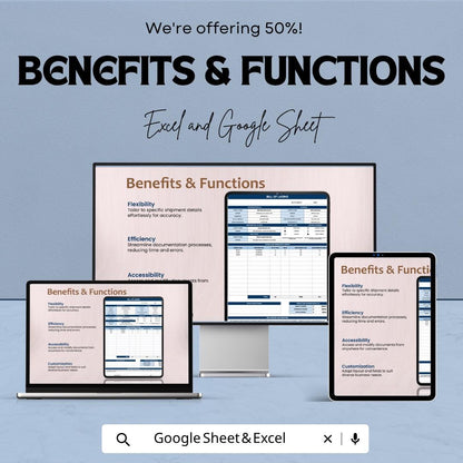 Editable Bill of Lading Template | Shipping Document Spreadsheet | Freight BOL Form Template | Excel & Google Sheets | Logistics Tracking