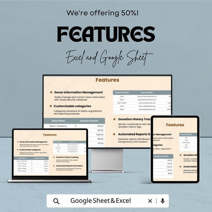 Church Donation Tracker Template | Donation Tracking Spreadsheet | Tithe and Offering Tracker | Excel & Google Sheets
