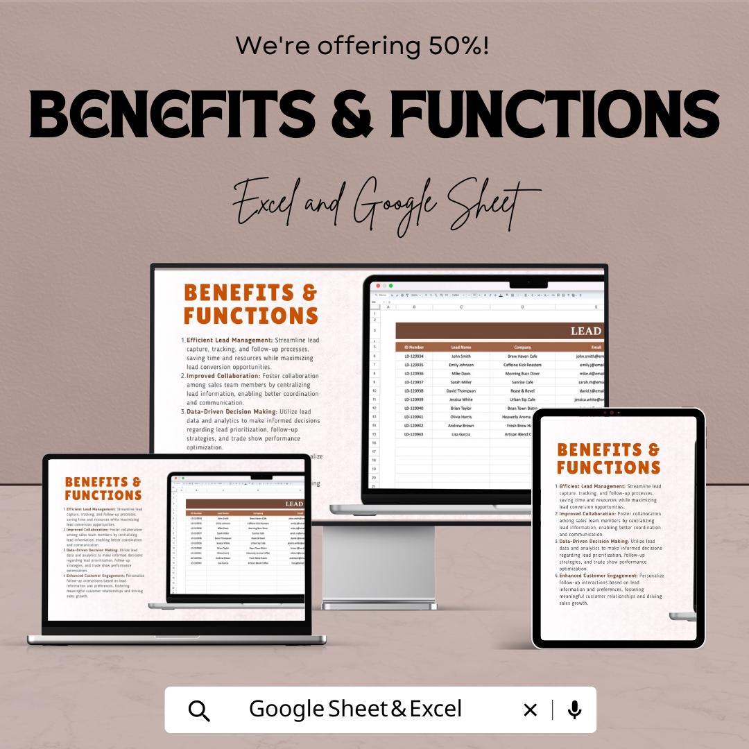 Sales Trade Show Lead Tracker Template | Excel & Google Sheets Lead Management Dashboard | Event Sales CRM Tracker