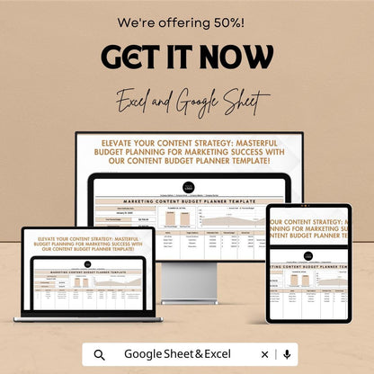 Marketing Content Budget Planner Template | Content Marketing Budget Sheet | Campaign Expense Tracker |  Social Media Budget Template